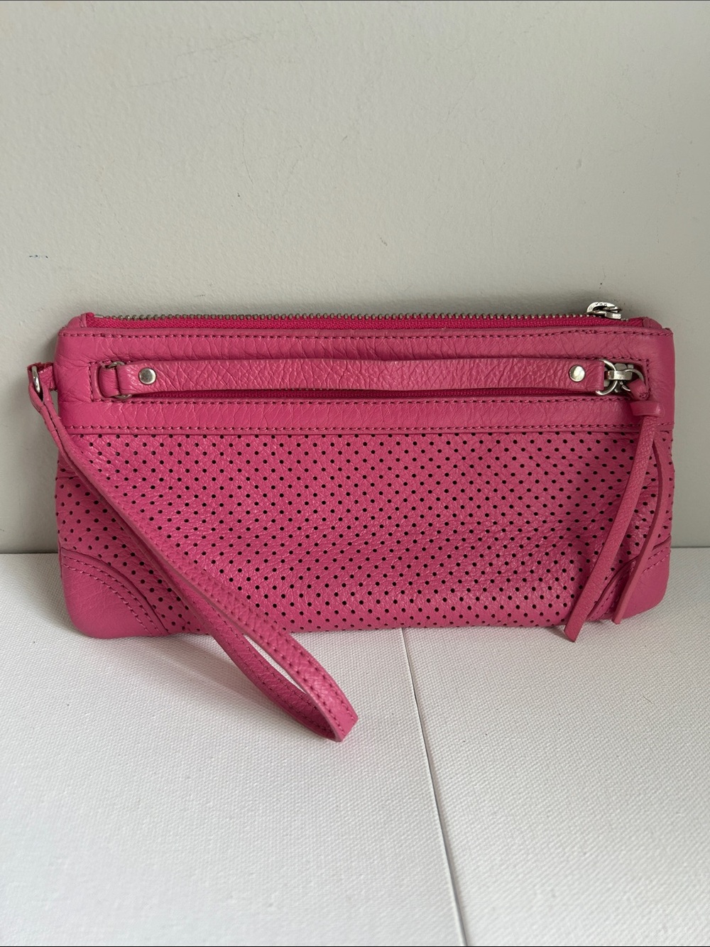 Banana Republic Pink Leather Wristlet Wallet